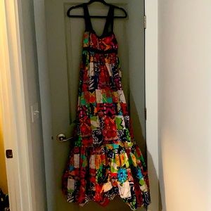J.Crew patchwork long dress size 6.